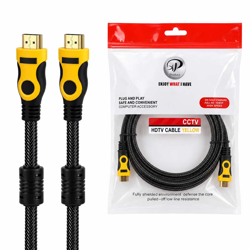 کابل HDMI کنفی سوکت زرد ايکس پی به طول 3 متر
