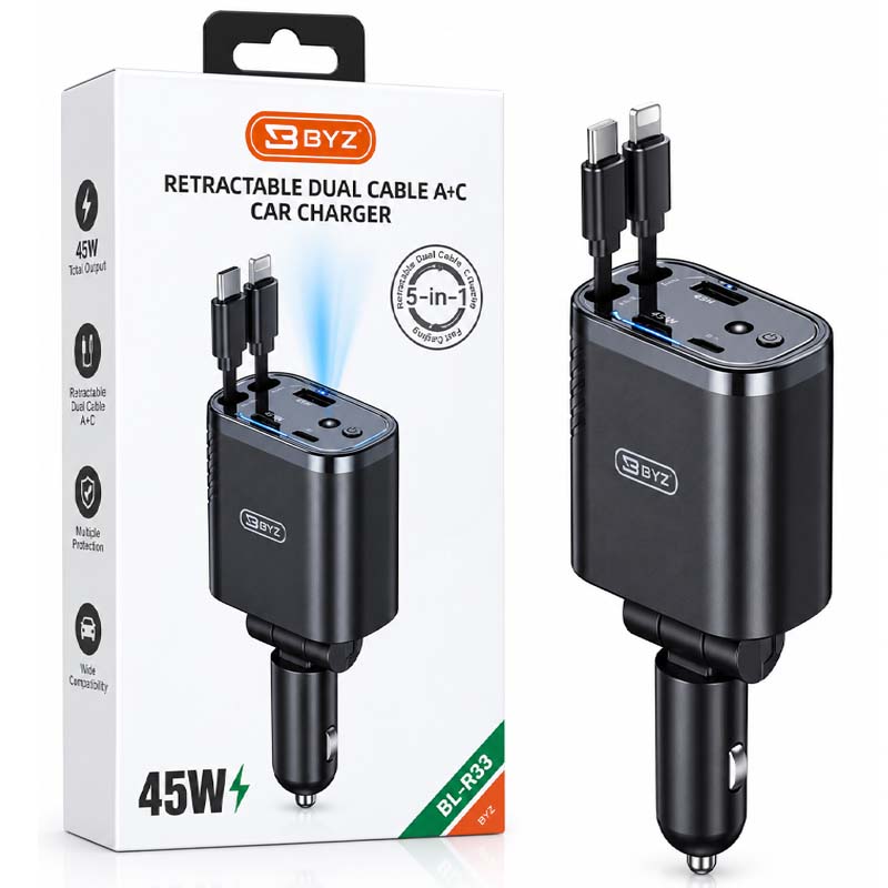 شارژر فندکی 45 وات 5 خروجی BYZ (بی وای زد) مدل BL-R533