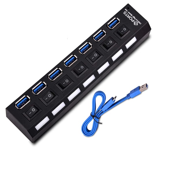 هاب USB 3.0 هفت پورت کليد دار